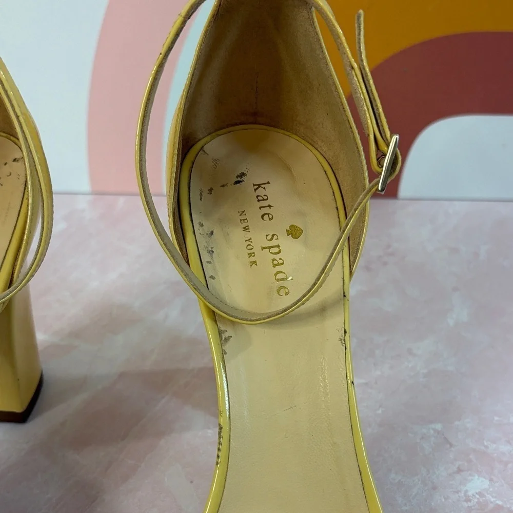 Kate Spade Vibrant Yellow and Orange Patent Heels